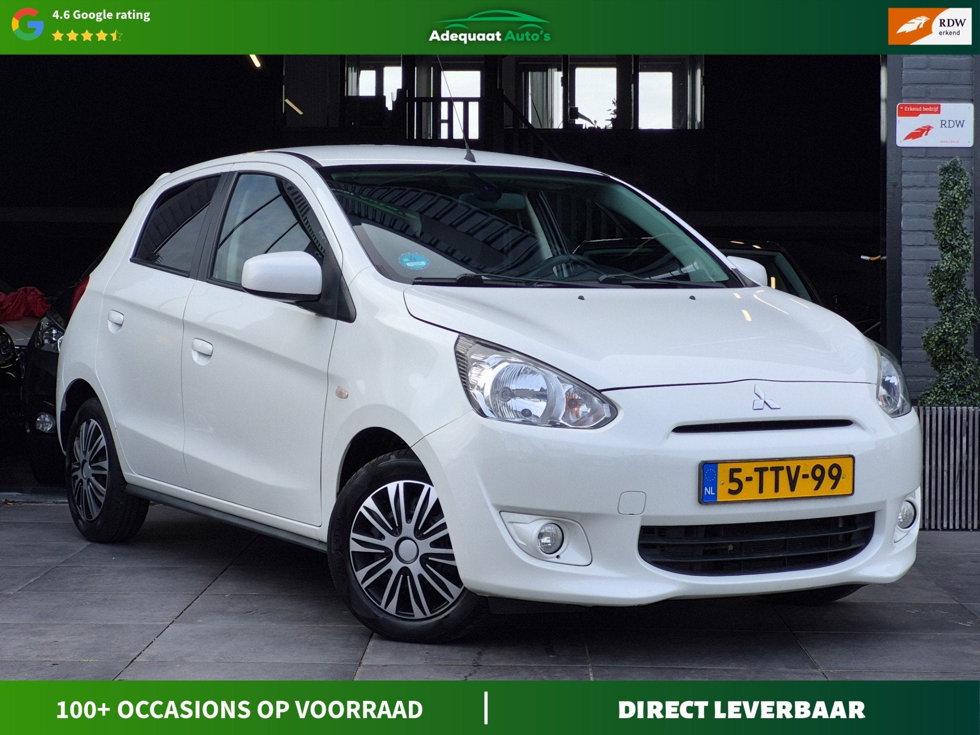 Mitsubishi Space Star 1.2 Invite|Automaat|Airco|1e Eig|NAP|, Auto's, Stof, Gebruikt, Wit, Origineel Nederlands