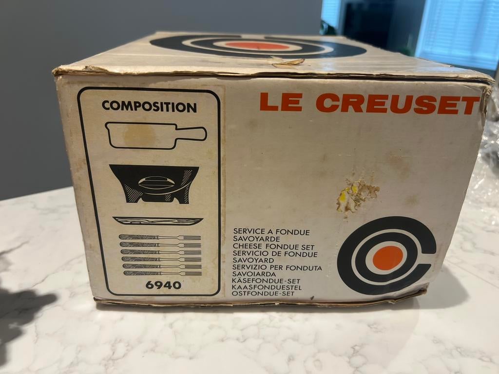 Le Creuset (kaas)fondue set, in de doos geleverd, Brander, Fondueset, Ophalen of Verzenden, Zo goed als nieuw
