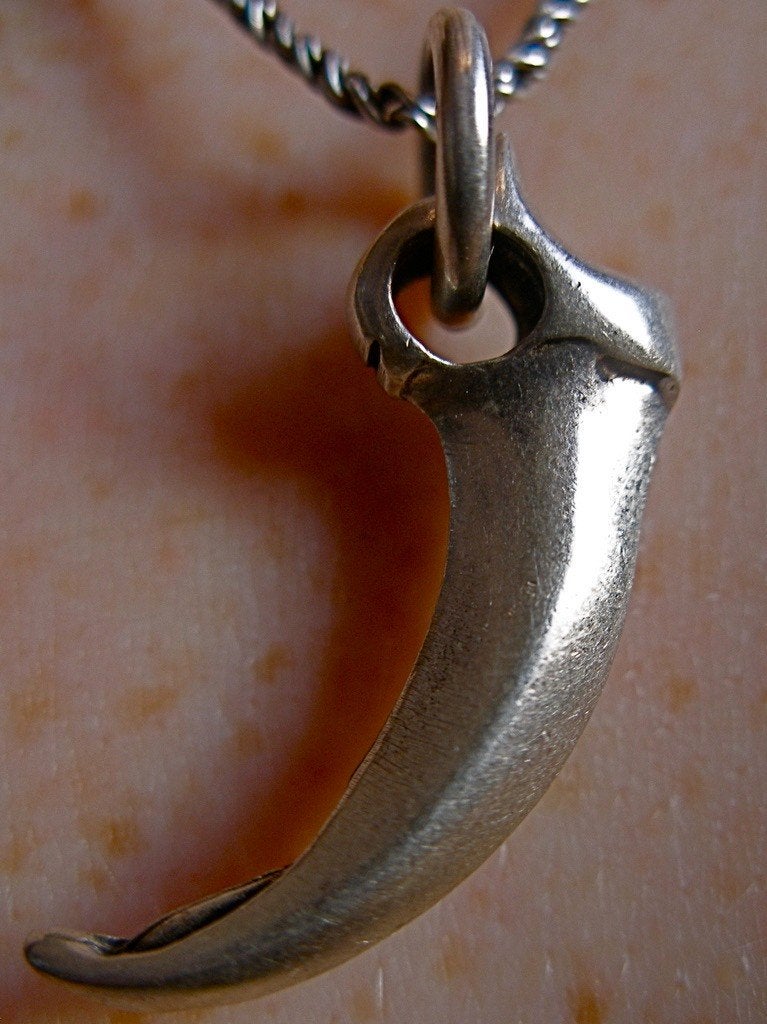 Zilveren 925 zilver kettinghanger massieve tand met punt, Verzenden, Nieuw, Zilver, Zilver