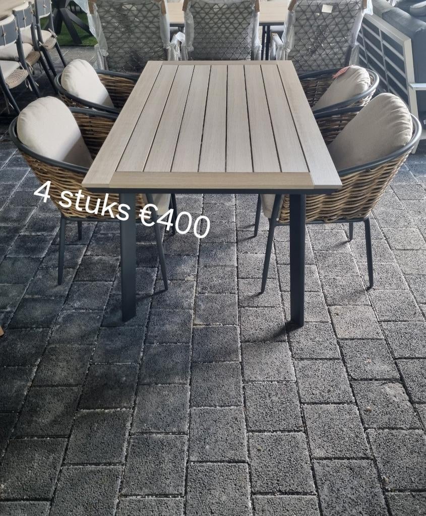 4 stuks Garden impressions stapelbare tuinstoelen, Tuin en Terras, Ophalen