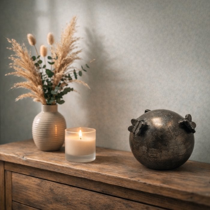 Urn Bol Vlinders - Kleur Night Black/Grijs, Ophalen of Verzenden, Nieuw