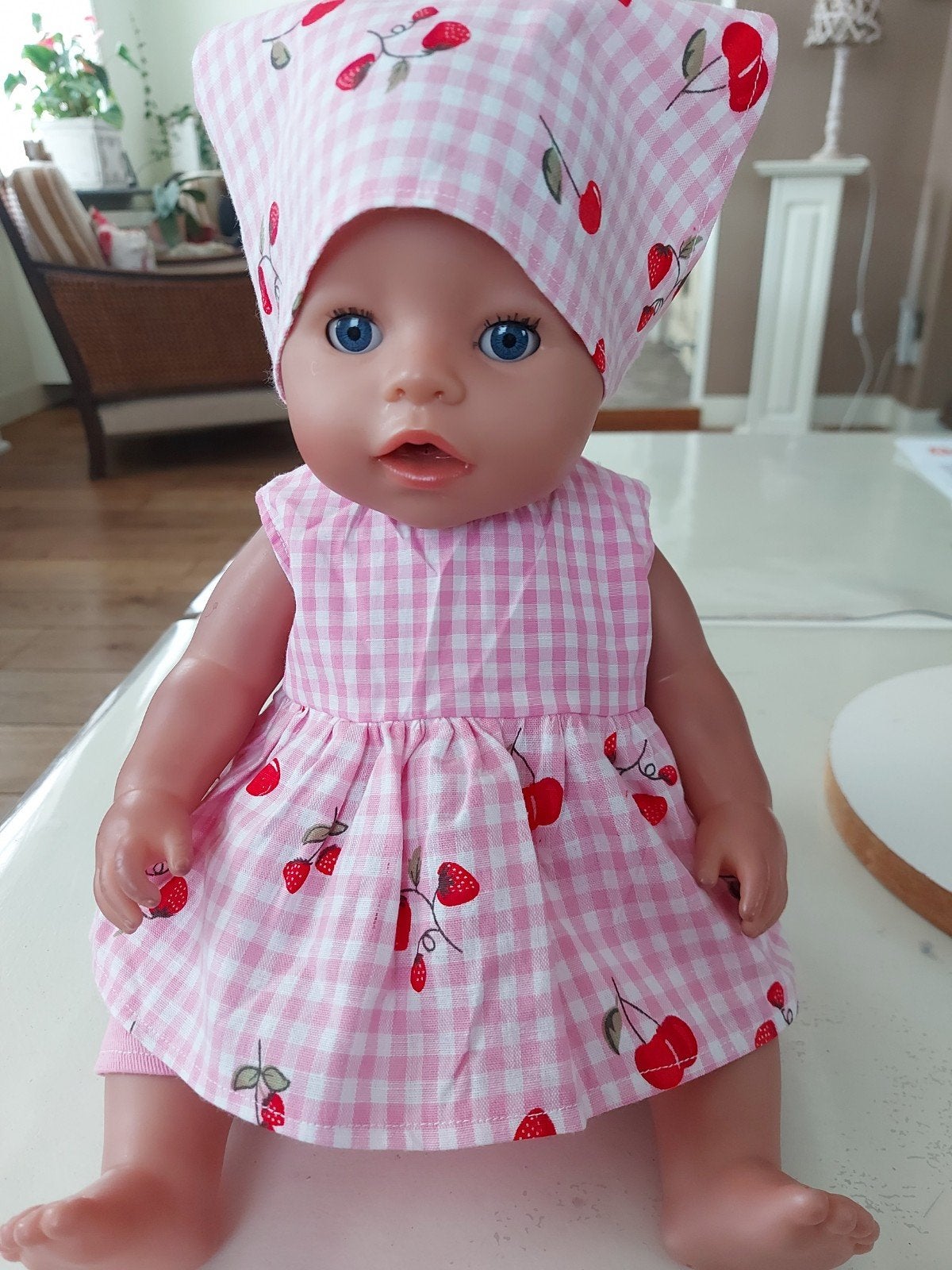3 delig aardbeien set baby born pop 43cm, Ophalen of Verzenden, Nieuw, Babypop