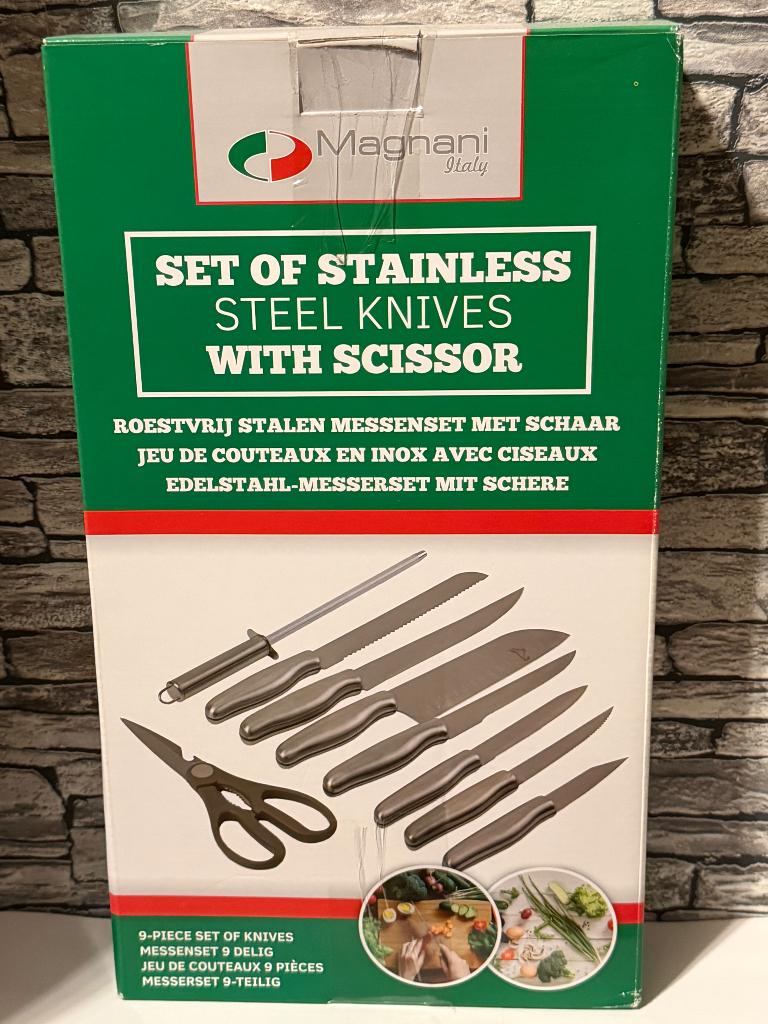 Magnani stainless steel messenset, Nieuw, Ophalen of Verzenden, Rvs of Chroom, Vaatwasserbestendig