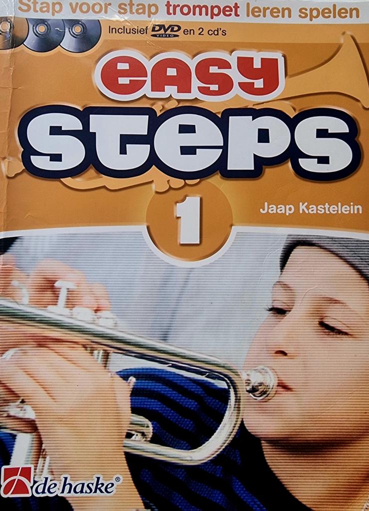 Easy Steps 1 Trompet leren spelen Jaap Kastelein 2 cd + dvd., Gebruikt, Verzenden, Les of Cursus, Trompet