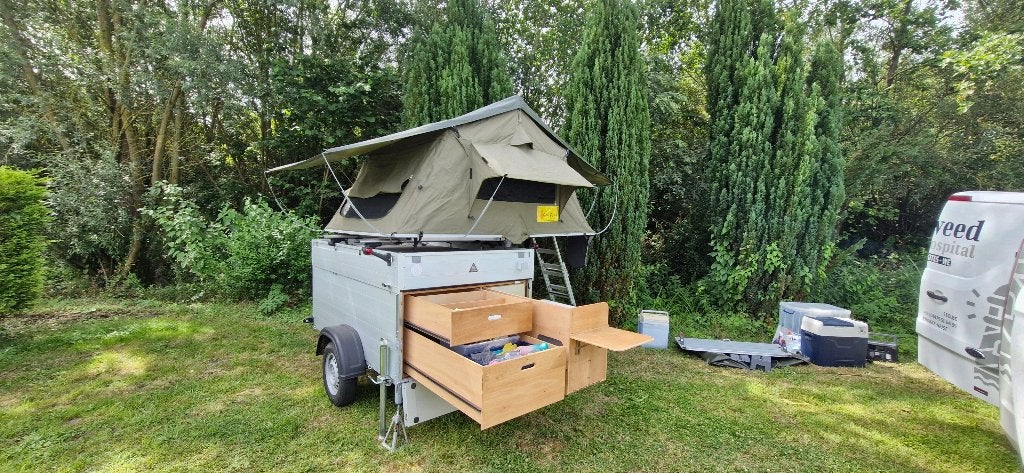 Daktent op aanhangwagen, Ophalen, Gebruikt, Tot en met 2