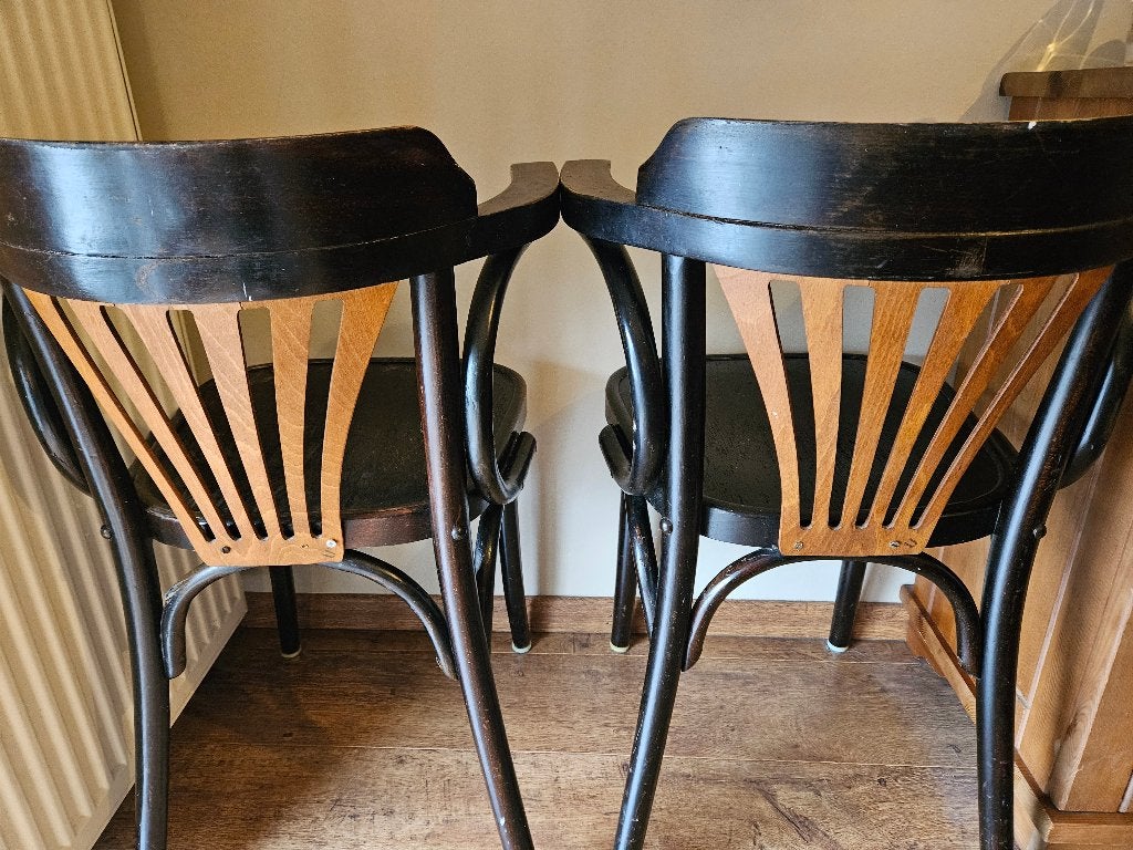 2 café stoeltjes!, Ophalen, Gebruikt, Twee, Bruin