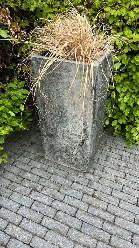 Hoge, grote stenen pot/ bloembak, Ophalen of Verzenden, Gebruikt, Rond
