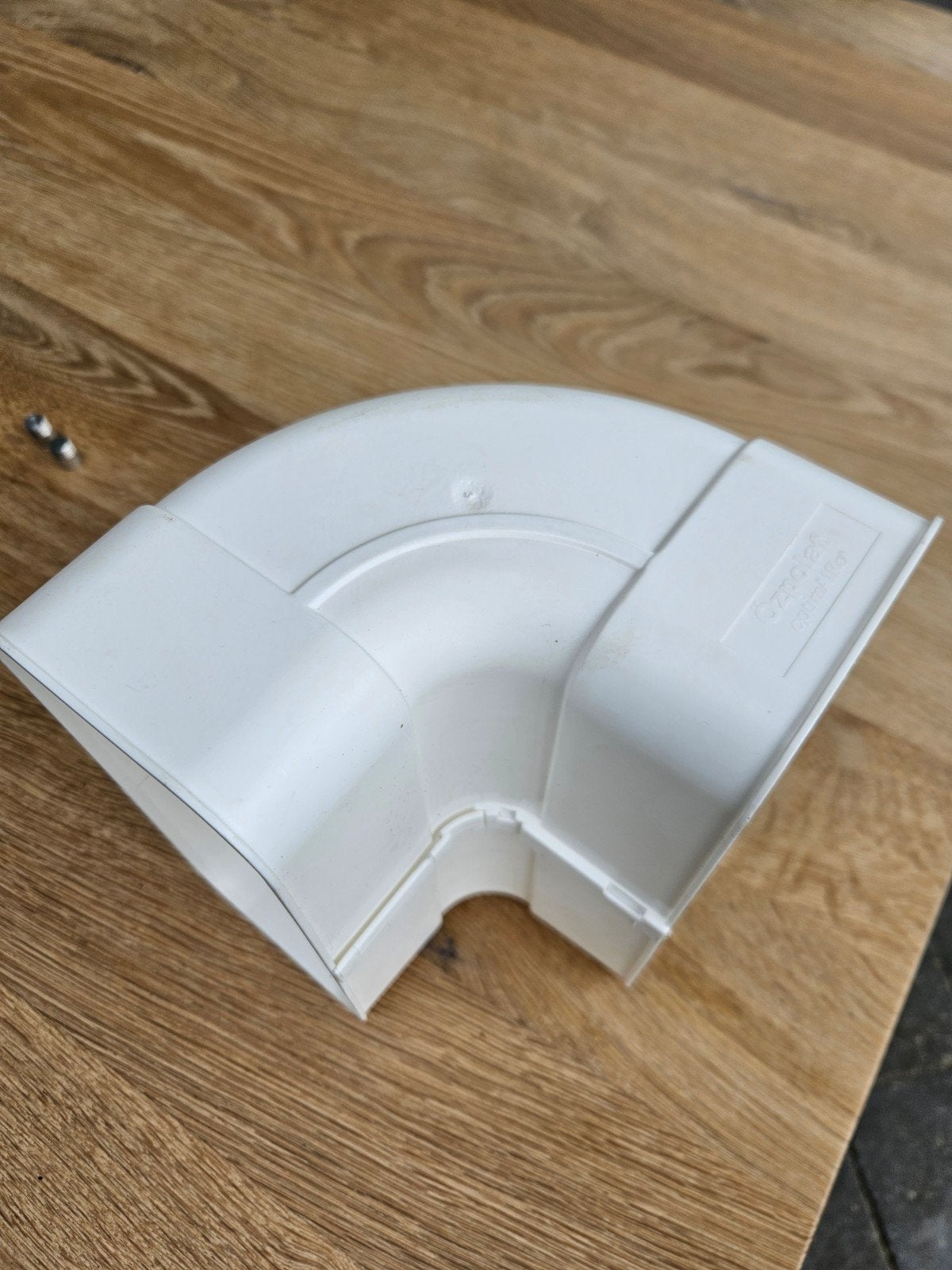 Witte PVC Bocht voor Afvoer afzuigkap Ozpolat 90 92 * 222mm, Doe-het-zelf en Verbouw, Buizen en Afvoer, Afvoer, Pvc, Ophalen of Verzenden