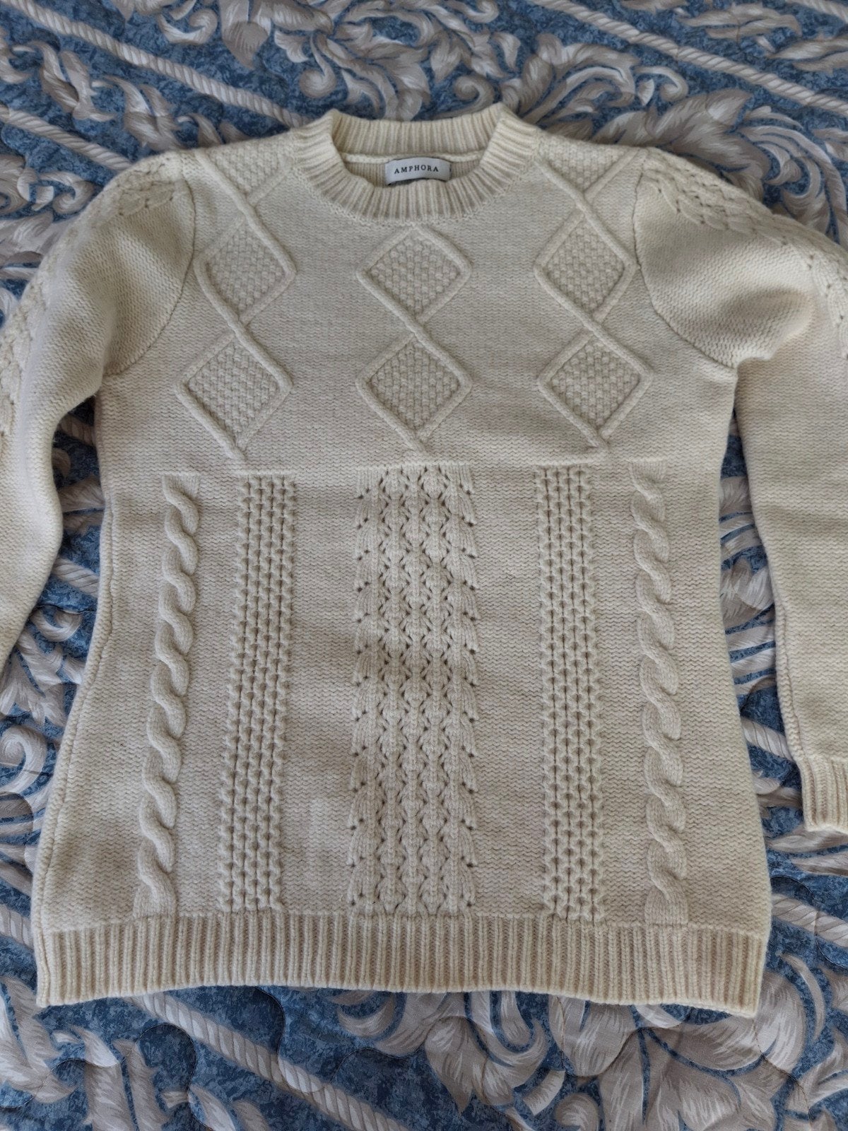 Vintage wollen trui - Nieuwstaat - Maat S, Wit, Ophalen of Verzenden, Zo goed als nieuw, Maat 36 (S)