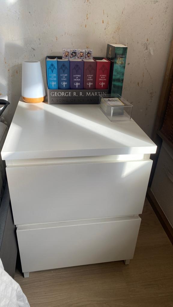 2x IKEA MALM nachtkastjes - Wit, Ophalen, Minder dan 45 cm, Zo goed als nieuw, Minder dan 55 cm