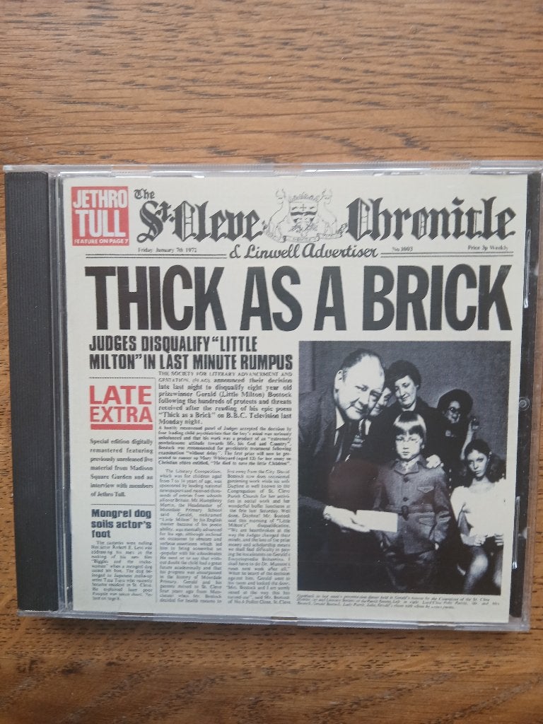 CD Jethro Tull : Thick As A Brick(remastered bonustracks), Ophalen of Verzenden, Zo goed als nieuw