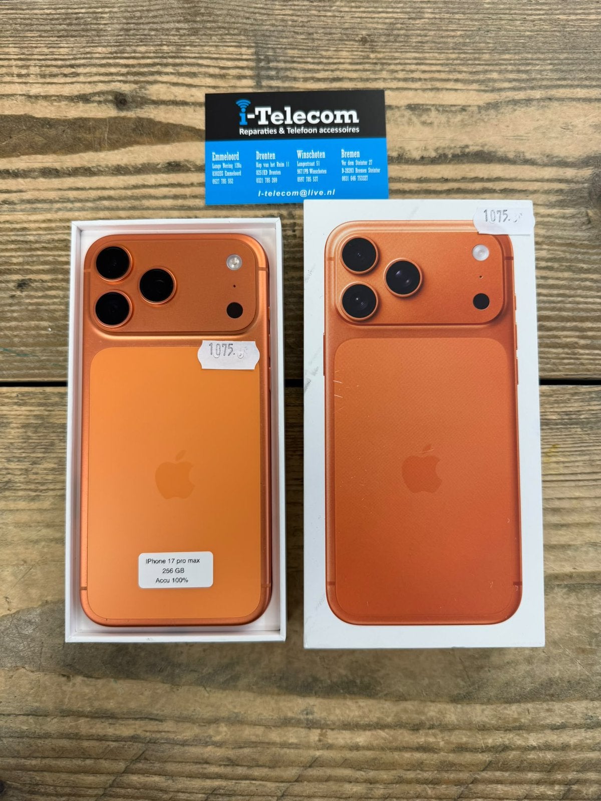 Iphone 17 pro max orange 256 GB + apple garantie 100%, Telecommunicatie, Ophalen of Verzenden, 256 GB