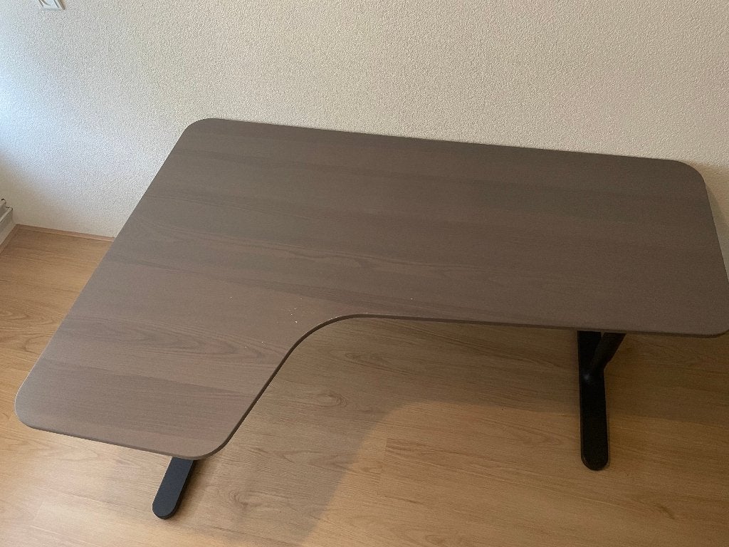 Hoekbureau / Computerbureau met kabelnet, Huis en Inrichting, Bureaus, Ophalen, 160 cm, Gebruikt, Hout