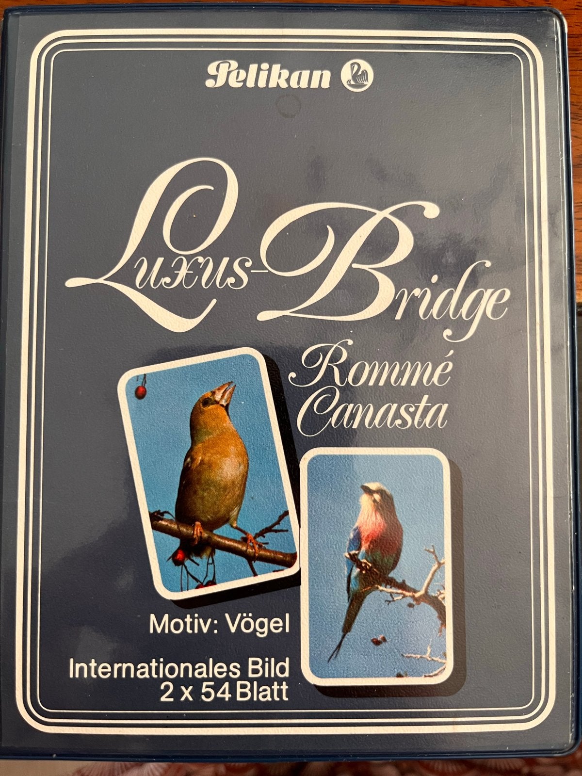 Pelikan Luxus Bridge Rommé Canasta Speelkaarten Vogels, Drie of vier spelers, Ophalen of Verzenden, Gebruikt