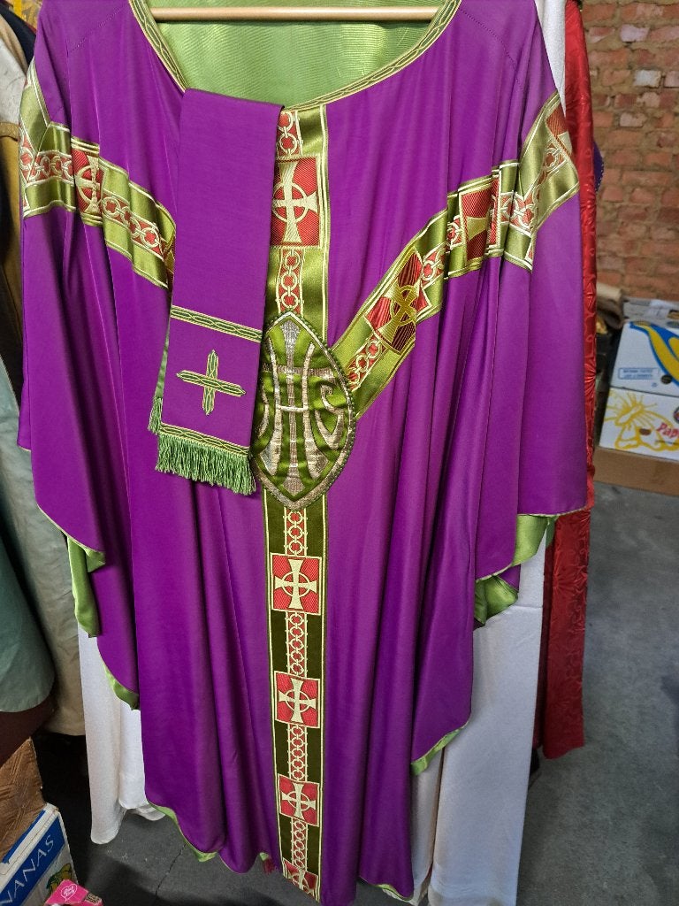 antiek vintage Priester Kleding Chasuble Kazuifel Stola Albe, Ophalen of Verzenden