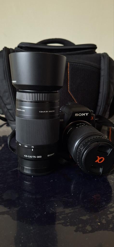 Sony Alpha A200 Spiegelreflexcamera met 2 lenzen, Gebruikt, Spiegelreflex, Ophalen of Verzenden, Sony