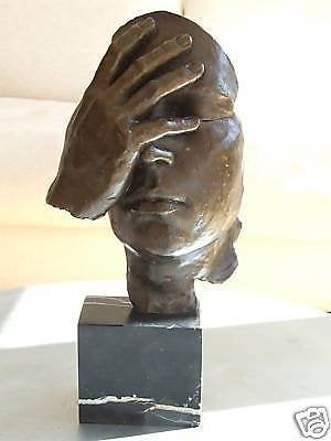 REFLECTION - pure bronze sculpture,1980, Beeld, Ophalen of Verzenden, Massief, Natuurlijk materiaal