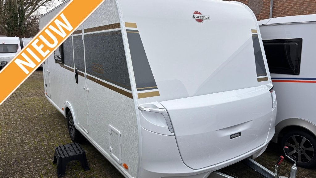 Bürstner B66 480 TK ex Verhuur, Caravans en Kamperen, Dwars-stapelbed, Bürstner, Schokbreker, 5 tot 6 meter