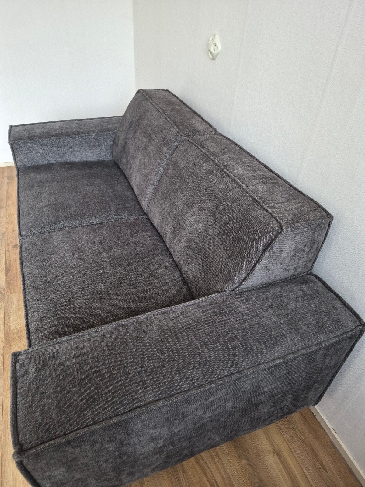 Zo goed als nieuwe grijze tweepersoonsbank, Ophalen, 150 tot 200 cm, Tweepersoons, 75 tot 100 cm