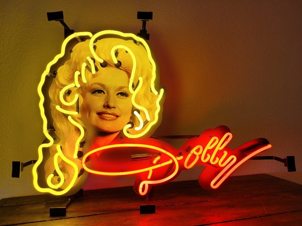 Dolly Parton neon lamp div. neonverlichting sixties fifties, Ophalen, Zo goed als nieuw, Lichtbak of (neon) lamp