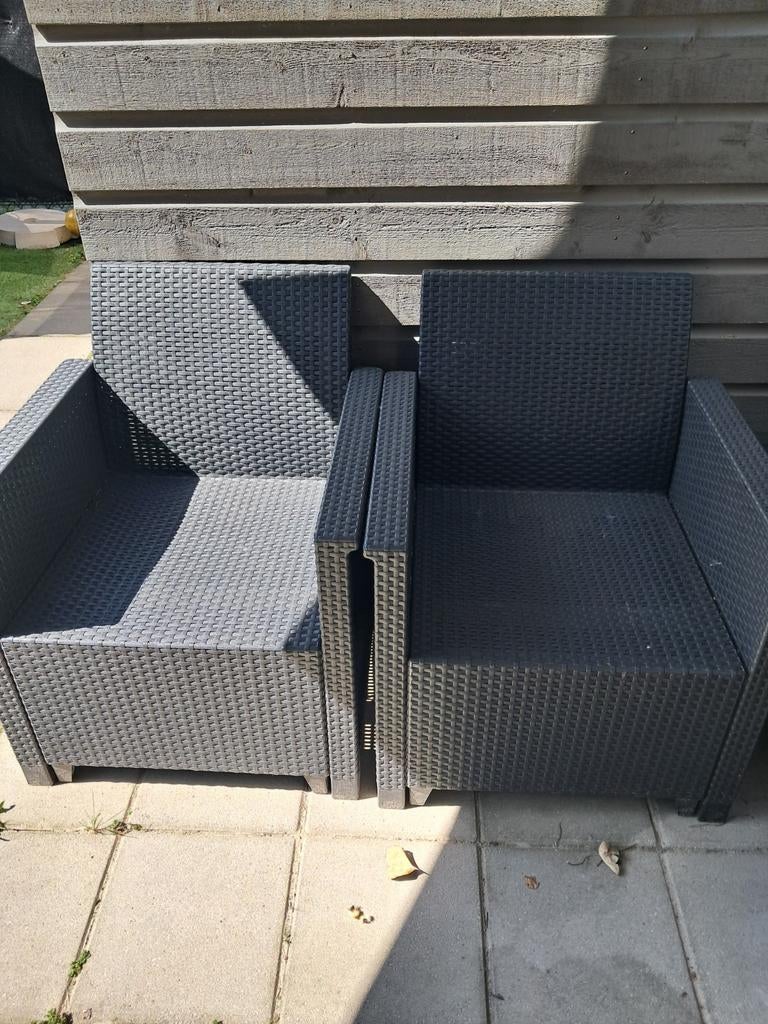 Antracietkleurige loungeset, Tuin en Terras, Ophalen, Gebruikt