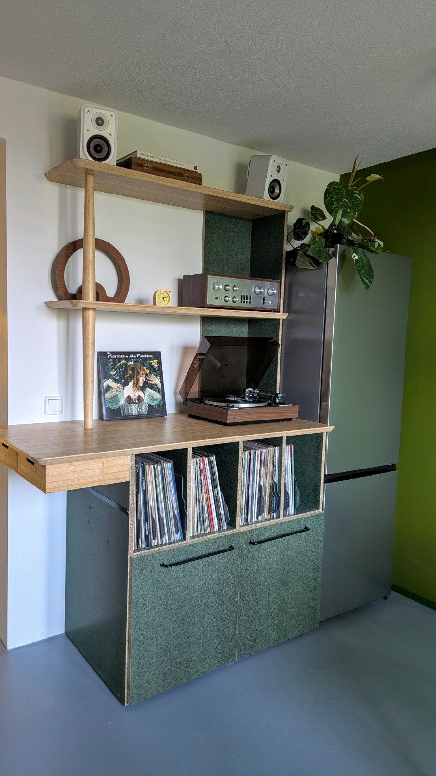 Uniek handgemaakt design platenmeubel – voor vinylliefhebber, Ophalen