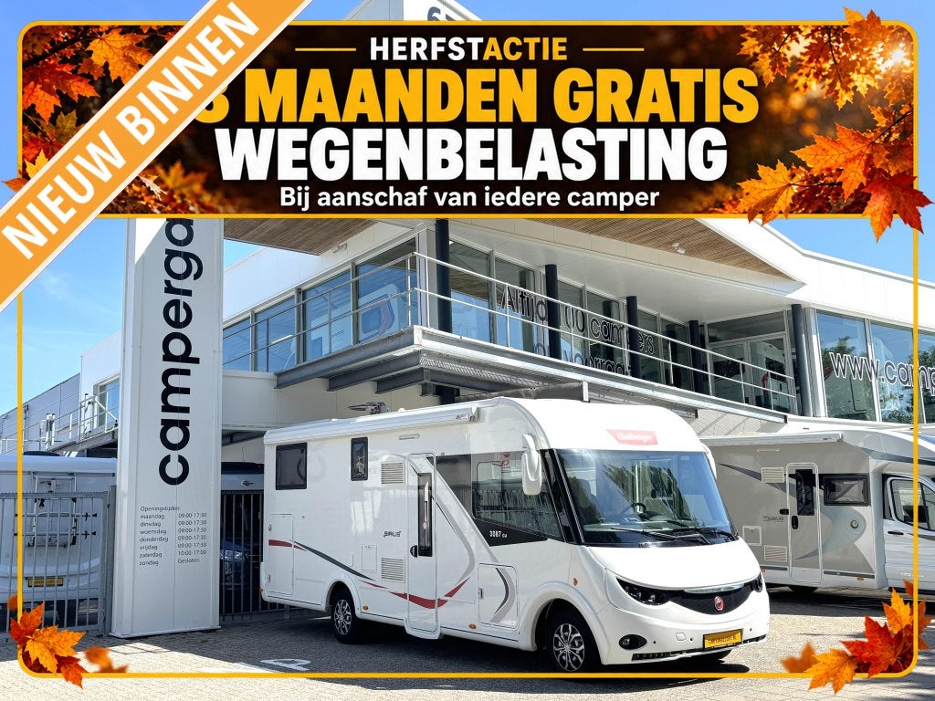 Challenger Sirius 3087 GA ENKELE BEDDEN + HEFBED EURO 6, Integraal, Fiat, 7 tot 8 meter, Bedrijf