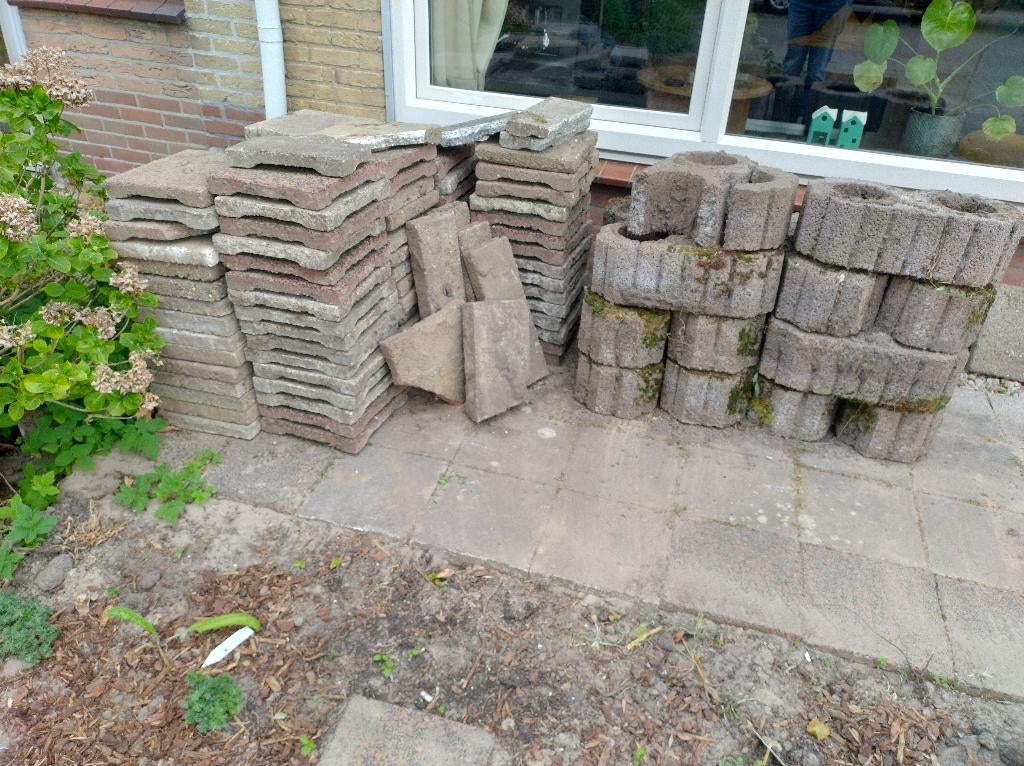 Gratis Stoeptegels 30x30, Ophalen, Gebruikt, 5 tot 10 m², Beton