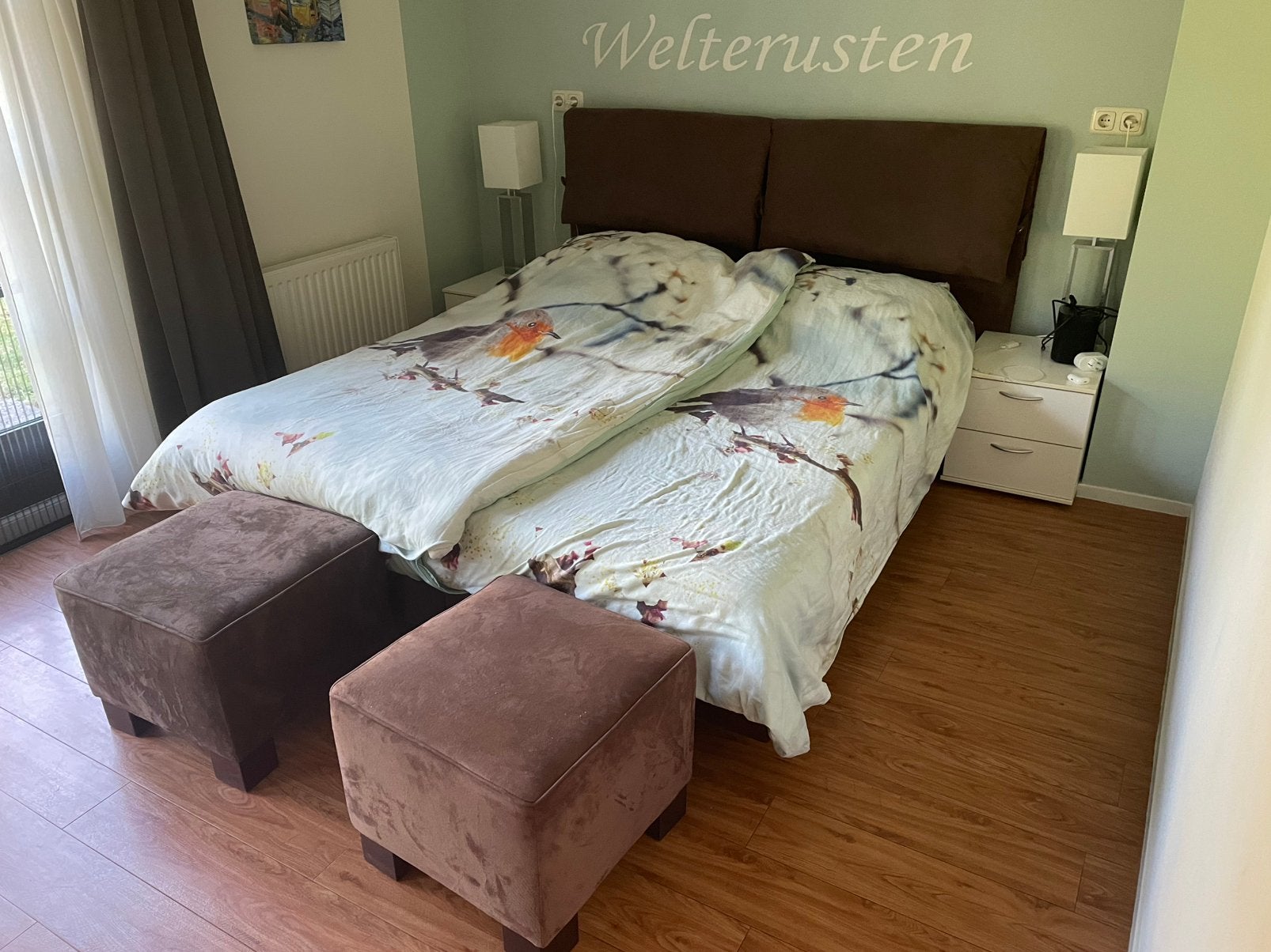 Tweepersoonsbed boxspring 160x200, Huis en Inrichting, Slaapkamer | Complete slaapkamers, Ophalen, Zo goed als nieuw, Tweepersoons