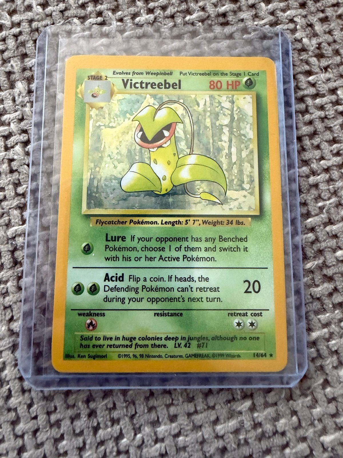 Victreebel 14/64 Jungle Set WOTC Kaart, Hobby en Vrije tijd, Verzamelkaartspellen | Pokémon, Ophalen of Verzenden, Gebruikt, Losse kaart