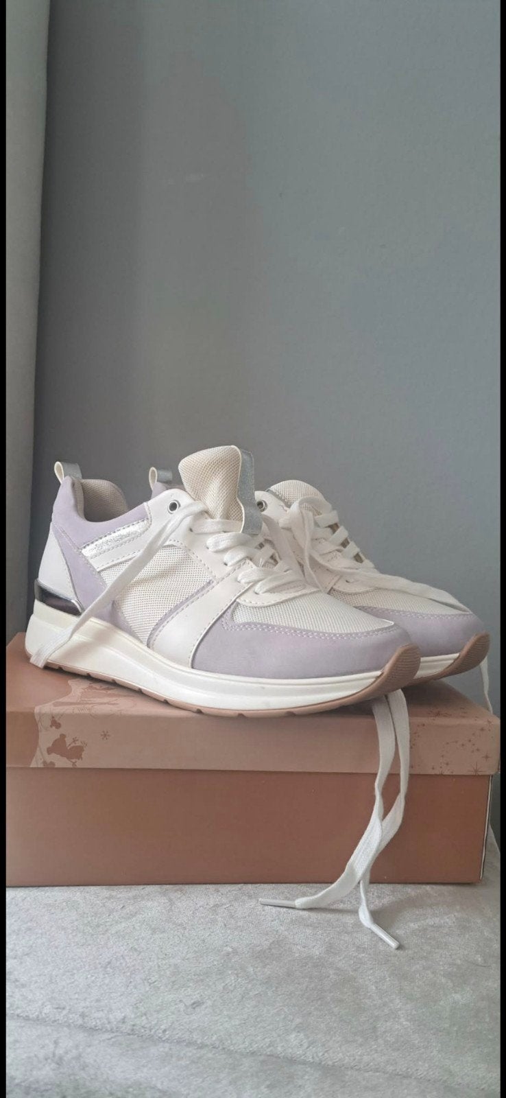 Dames sneakers - wit/lila . maat 39, Ophalen of Verzenden, Nieuw, Wit, Sneakers of Gympen