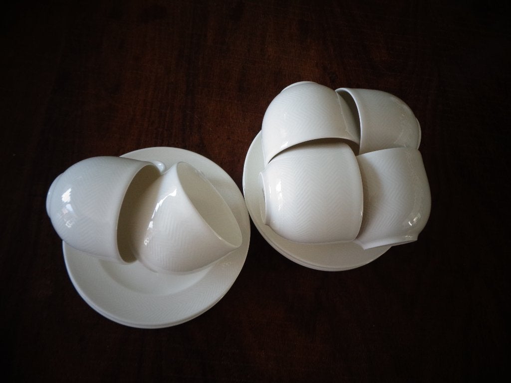 Villeroy & Boch koppen en schotels, patroon Look, 6 stuks, Villeroy & Boch, Ophalen of Verzenden, Zo goed als nieuw, Overige stijlen