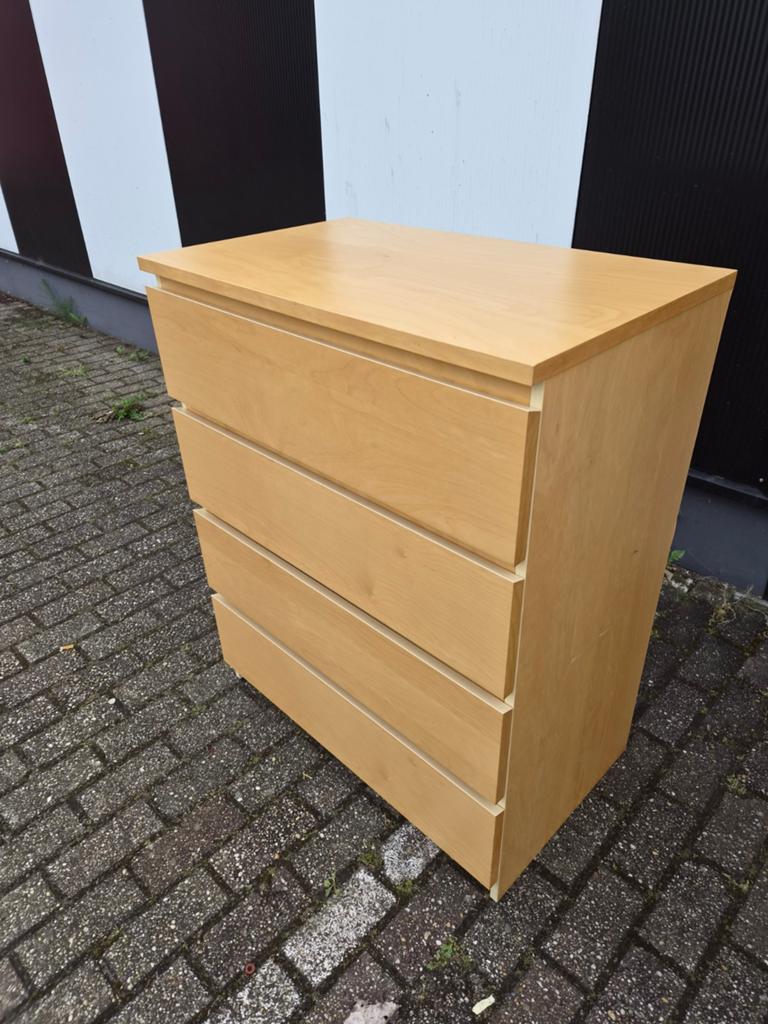 IKEA Ladekast met 4 lades - Licht hout, Huis en Inrichting, Kasten | Ladekasten, Ophalen, Modern, Scandinavisch, 100 tot 150 cm