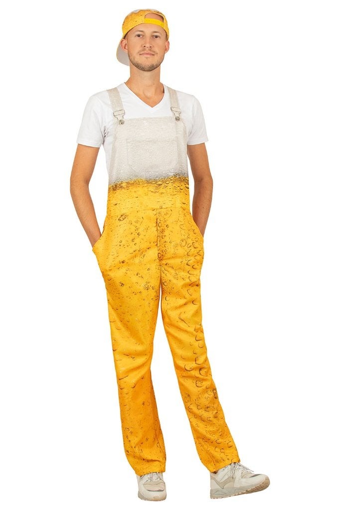 Bier Kostuum Overall - Carnaval & Feestjes, Maat 52/54 (L), Carnaval, Onbekend, Nieuw