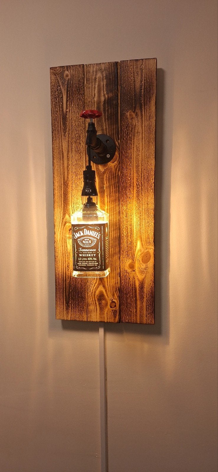 Jack Daniels Hanglamp - Unieke Wanddecoratie, Ophalen, Met snoer/stekker, Gebruikt, Meerkleurig