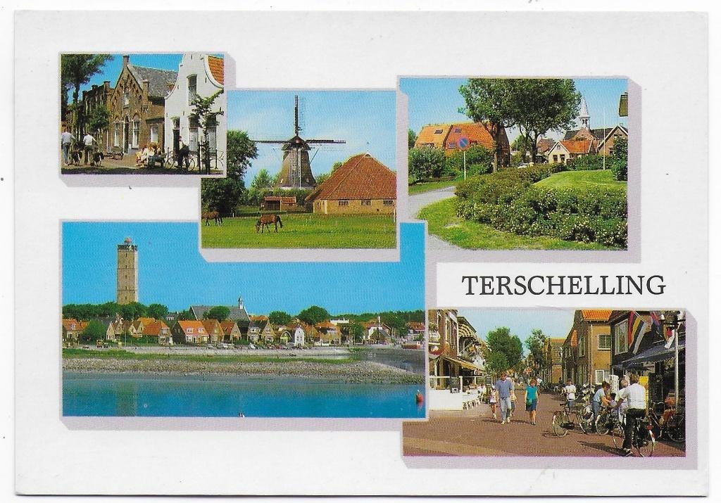 Terschelling gelopen ansichtkaart ( B2600), Ophalen of Verzenden, 1980 tot heden, Gelopen, Waddeneilanden