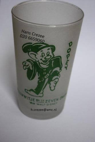 zoek oud Disney Sneeuwwitje en de 7 dwergen glas glazen 1940, Ophalen of Verzenden