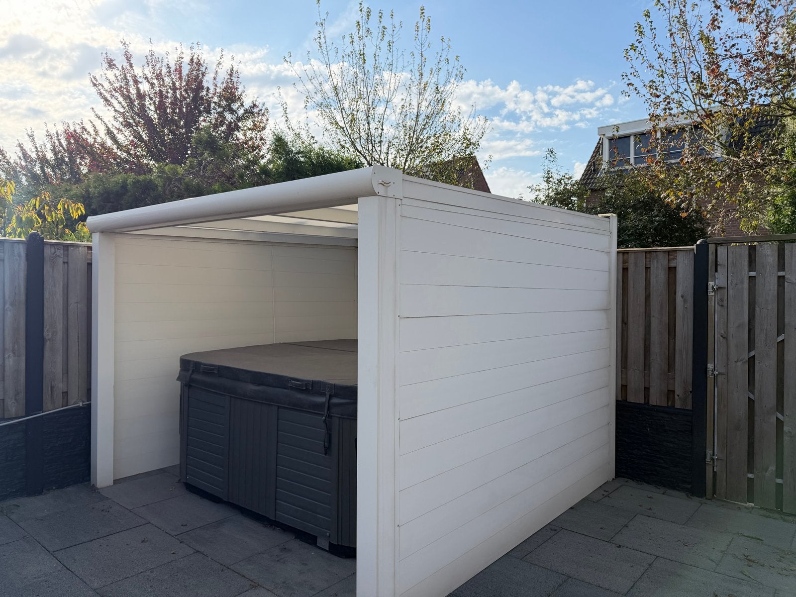 Aluminium overkapping 3x3m met 3 dichte zijden, Tuin en Terras, Ophalen of Verzenden, Gebruikt, Overige typen