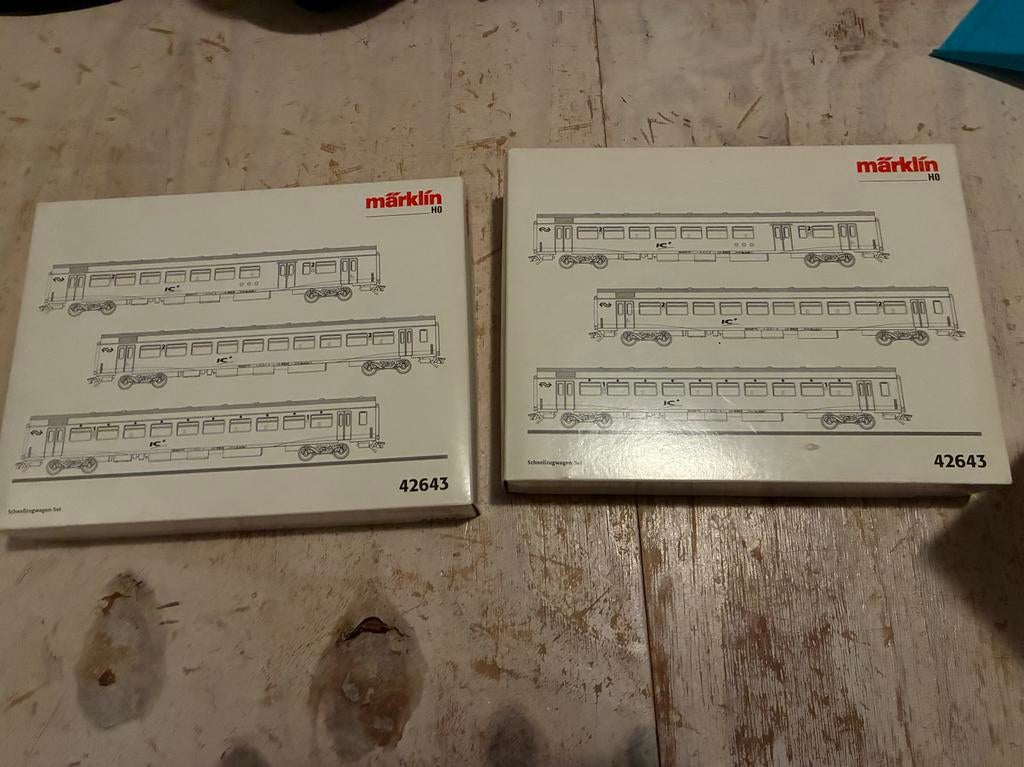 2x Märklin 42643 NS InterCity Plus sneltreinrijtuigen set, Wisselstroom, Wagon, Ophalen of Verzenden, Märklin