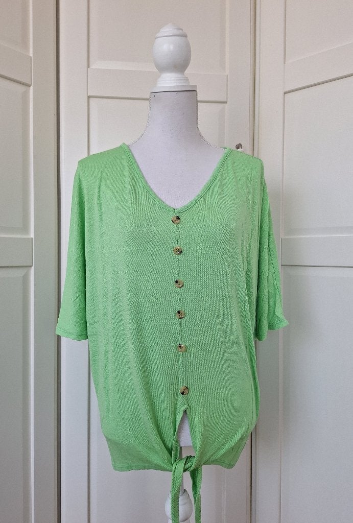 Made in Italy appel groene top, maat XXL, Made in Italy, Maat 46/48 (XL) of groter, Ophalen of Verzenden, Korte mouw