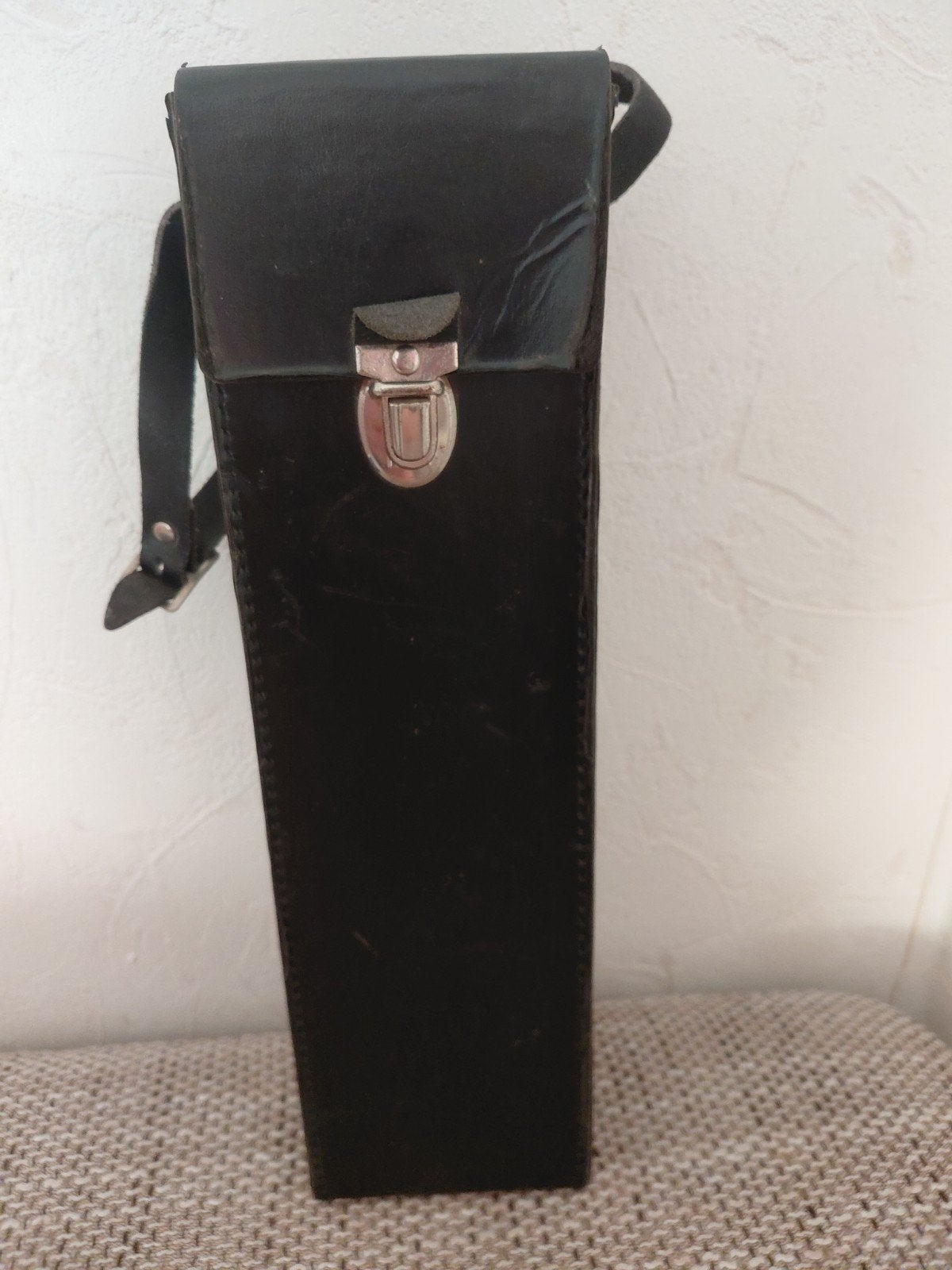 Vintage leren fles koeler met schouderband voor fles, Ophalen of Verzenden, Gebruikt