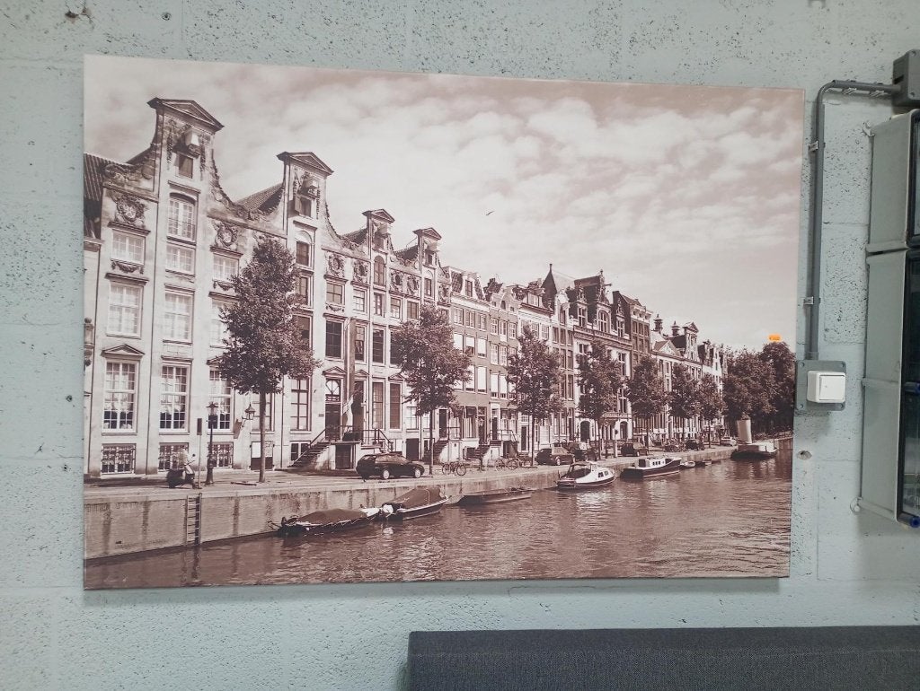 Schilderij van de Herengracht in Amsterdam 140B  100L, Spaarneweg 75b Cruquius, Nieuw, 125 cm of meer, Ophalen of Verzenden