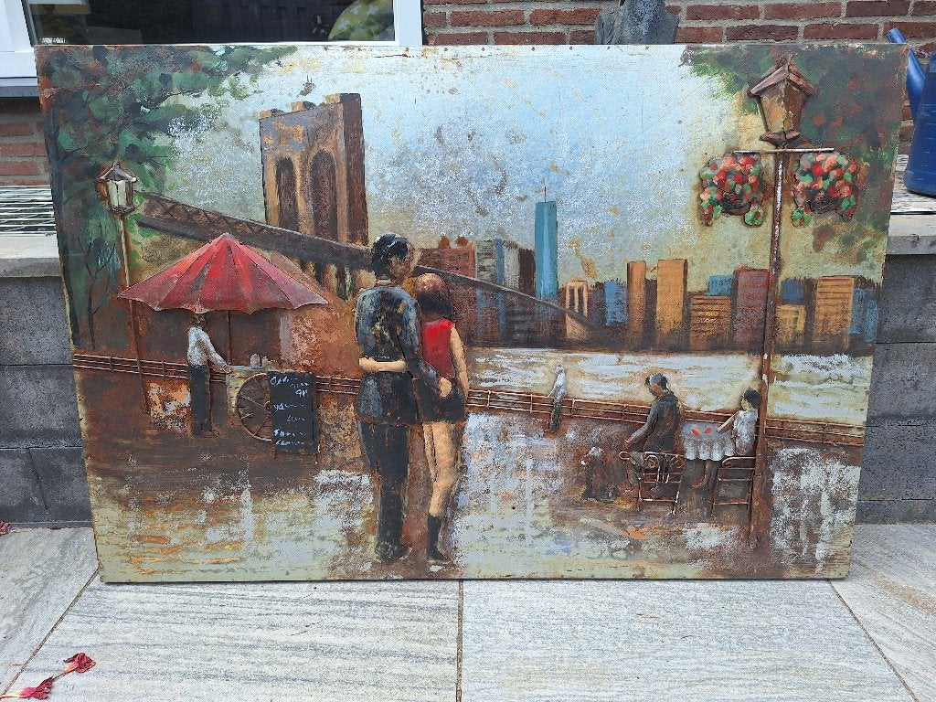 metalen 3D schilderij, Huis en Inrichting, Woonaccessoires | Schilderijen, Tekeningen en Foto's, Ophalen, Zo goed als nieuw, Schilderij