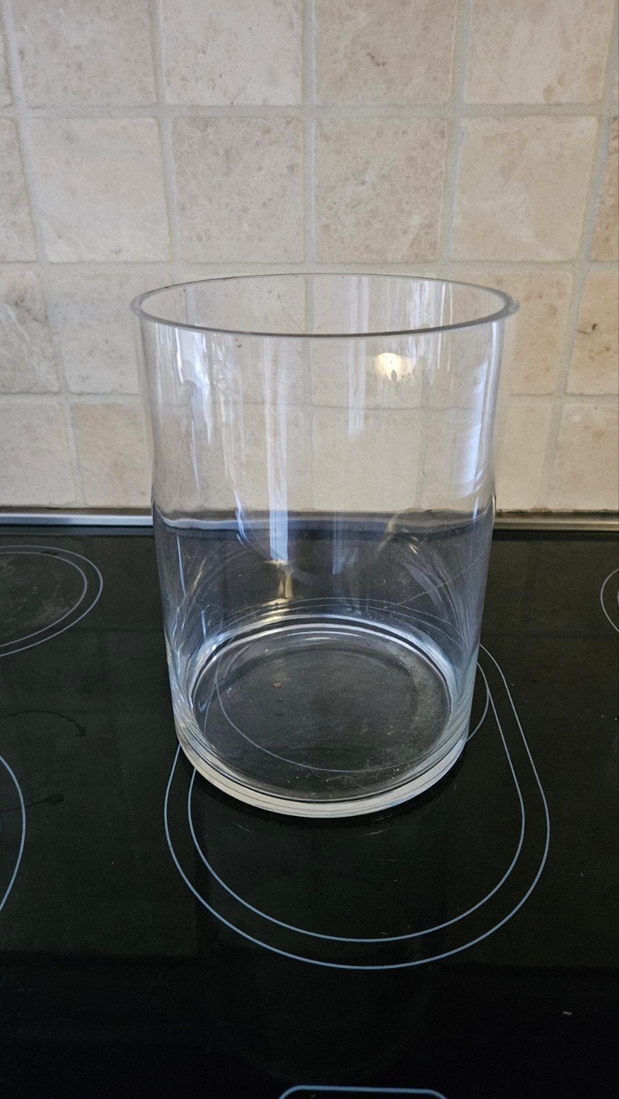 Glazen cilinder vaas - Transparant, Ophalen of Verzenden, Zo goed als nieuw, Transparant, Glas