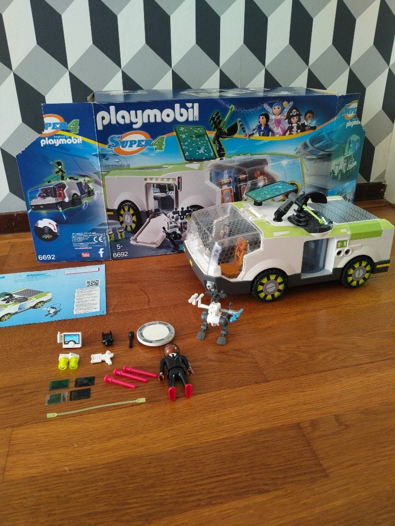 Playmobil 6692 Super 4 Techno kameleon met Gene, Ophalen, Complete set, Voertuig, Zo goed als nieuw