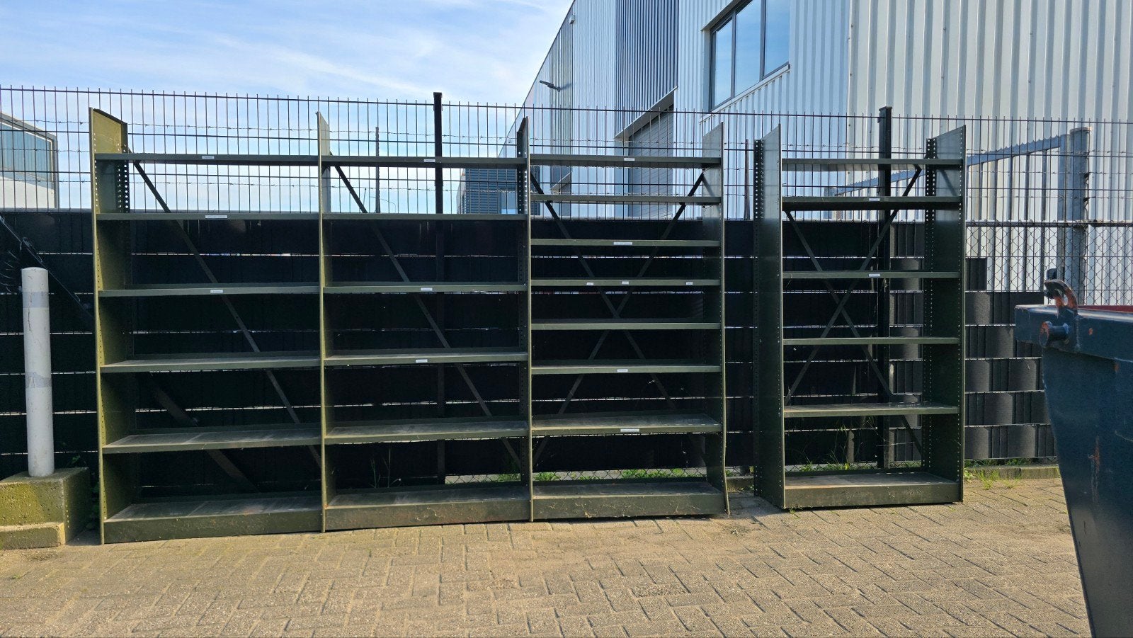 Partij metalen schappenkast / vakjeskast / archiefkast, Huis en Inrichting, Ophalen, Gebruikt