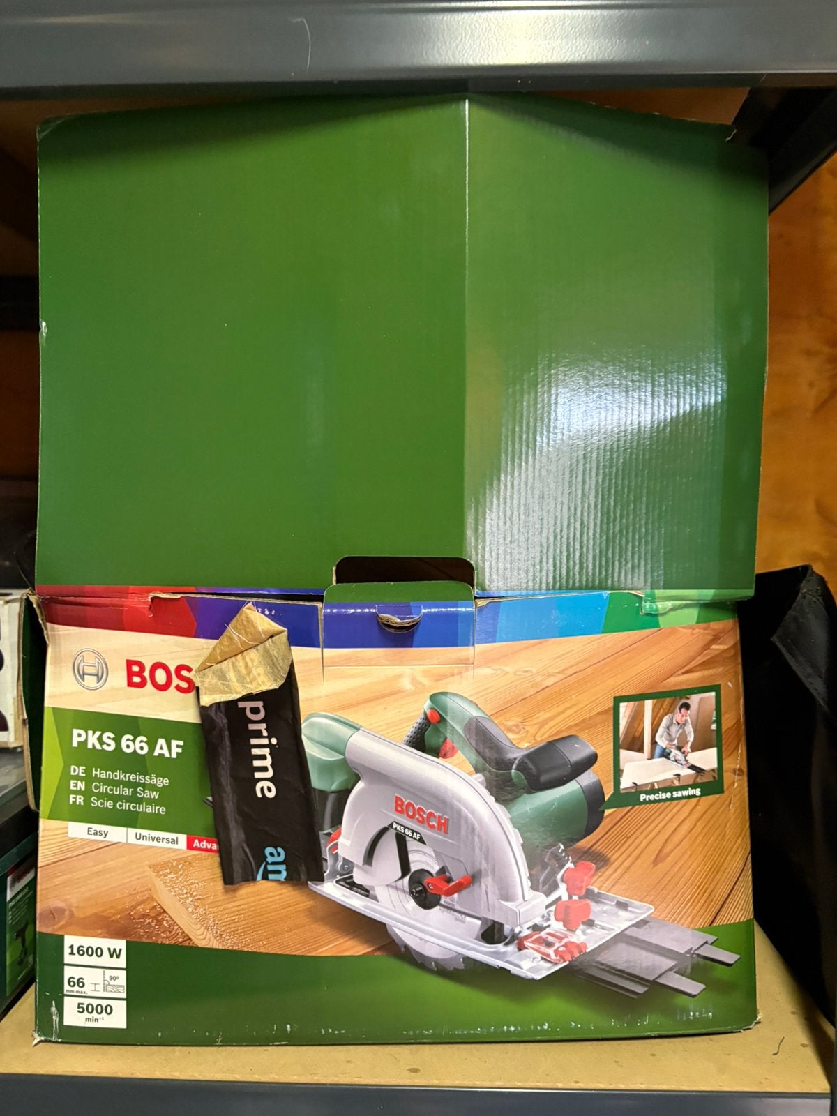 Bosch PKS 66 AF cirkelzaag (1600W), incl geleiderail en doos, Ophalen, Cirkelzaag, Zo goed als nieuw, 30 tot 70 mm