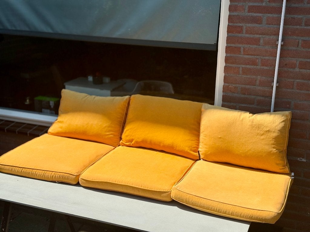 Complete set Madison loungekussens (6st) • Golden Glow, Tuin en Terras, Ophalen, Zo goed als nieuw