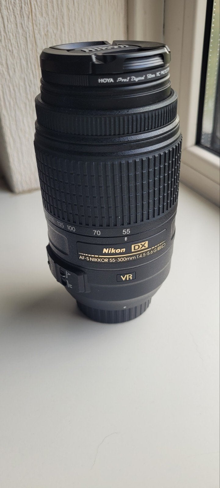 Nikon AF-S Nikkor 55-300mm f/4.5-5.6G ED VR DX Lens, Audio, Tv en Foto, Fotografie | Lenzen en Objectieven, Nikon, Zo goed als nieuw