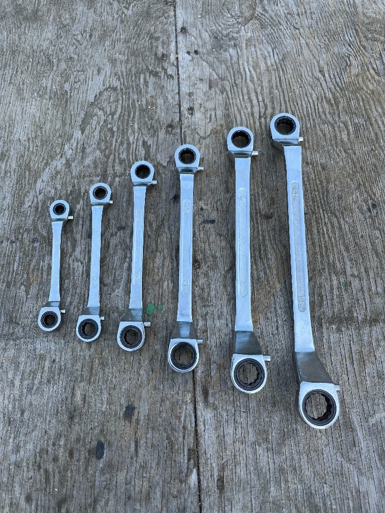 Set ringratelsleutels, Doe-het-zelf en Verbouw, Gereedschap | Handgereedschap, Ophalen of Verzenden, Gebruikt, Sleutel/ratel